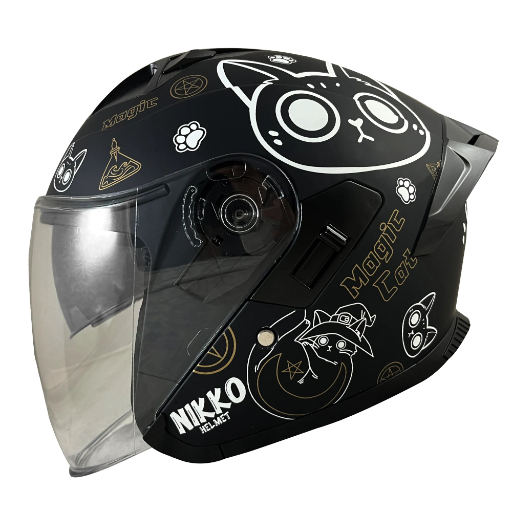 《一戴安全帽》NIKKO/N559 彩繪 #1 汪汪集合 很多貓 半罩安全帽-細節圖2