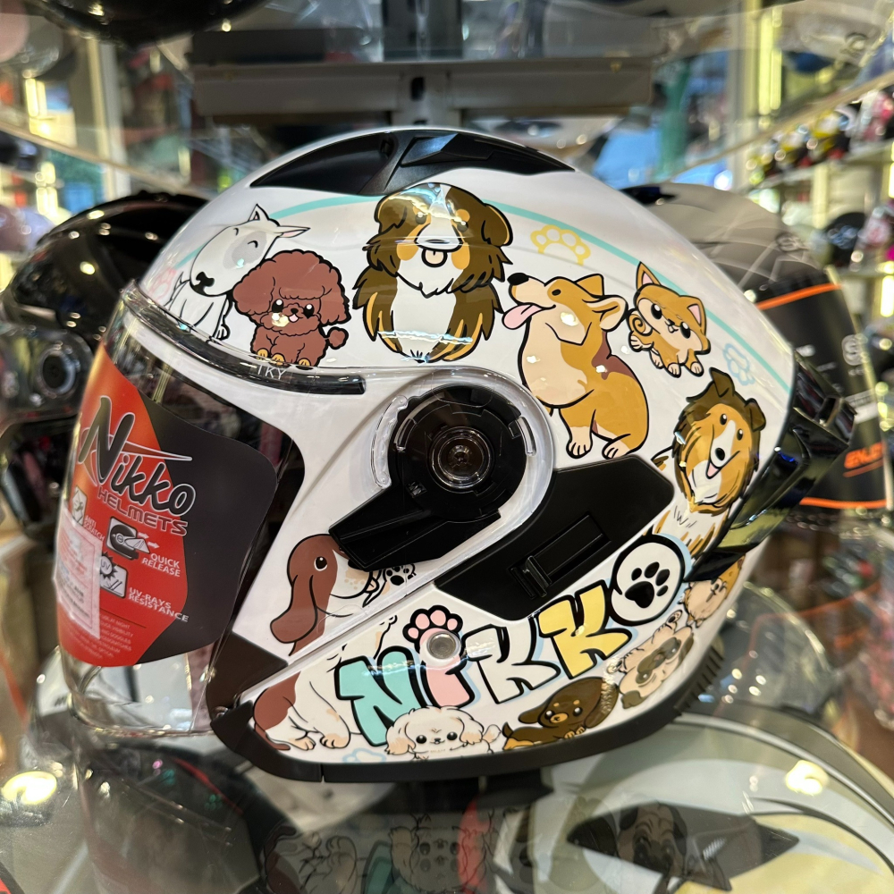 《一戴安全帽》NIKKO/N559 彩繪 #1 汪汪集合 很多貓 半罩安全帽-細節圖3