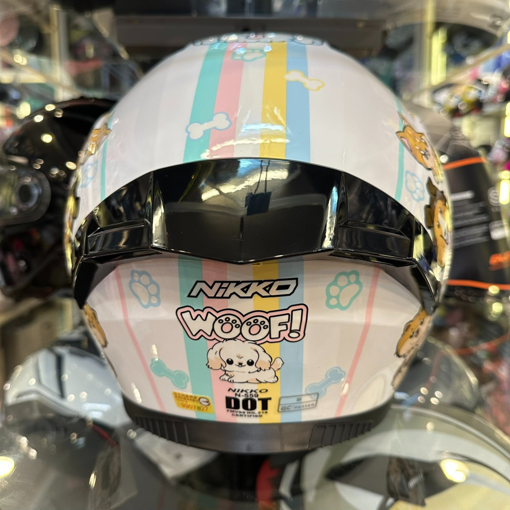 《一戴安全帽》NIKKO/N559 彩繪 #1 汪汪集合 很多貓 半罩安全帽-細節圖4