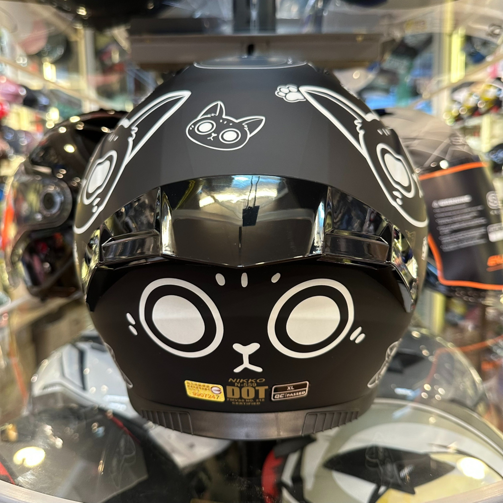 《一戴安全帽》NIKKO/N559 彩繪 #1 汪汪集合 很多貓 半罩安全帽-細節圖6