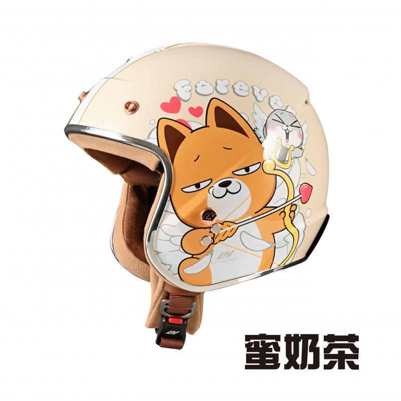 《一戴安全帽》LALUNA/RETRO-1 好想兔 聯名款 3/4 小型復古帽 彩繪款 親子安全帽 磁吸扣-細節圖11