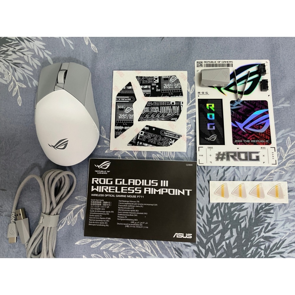 ROG 無線滑鼠 Gladius III Wireless AimPoint 二手 藍芽三模式 微動編碼器可換熱插拔-細節圖3