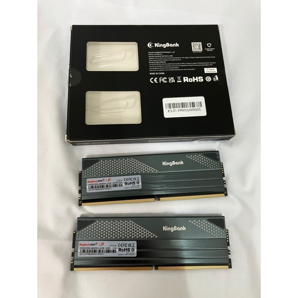 KingBank 金百達 海力士 M-die DDR5 6800MHz 24GB×2（48GB）CL32 黑色 記憶體-細節圖2