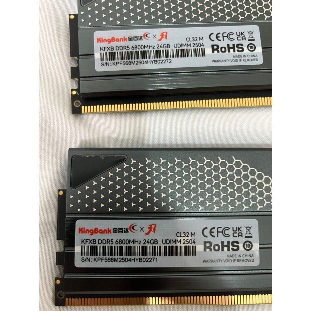 KingBank 金百達 海力士 M-die DDR5 6800MHz 24GB×2（48GB）CL32 黑色 記憶體-細節圖3