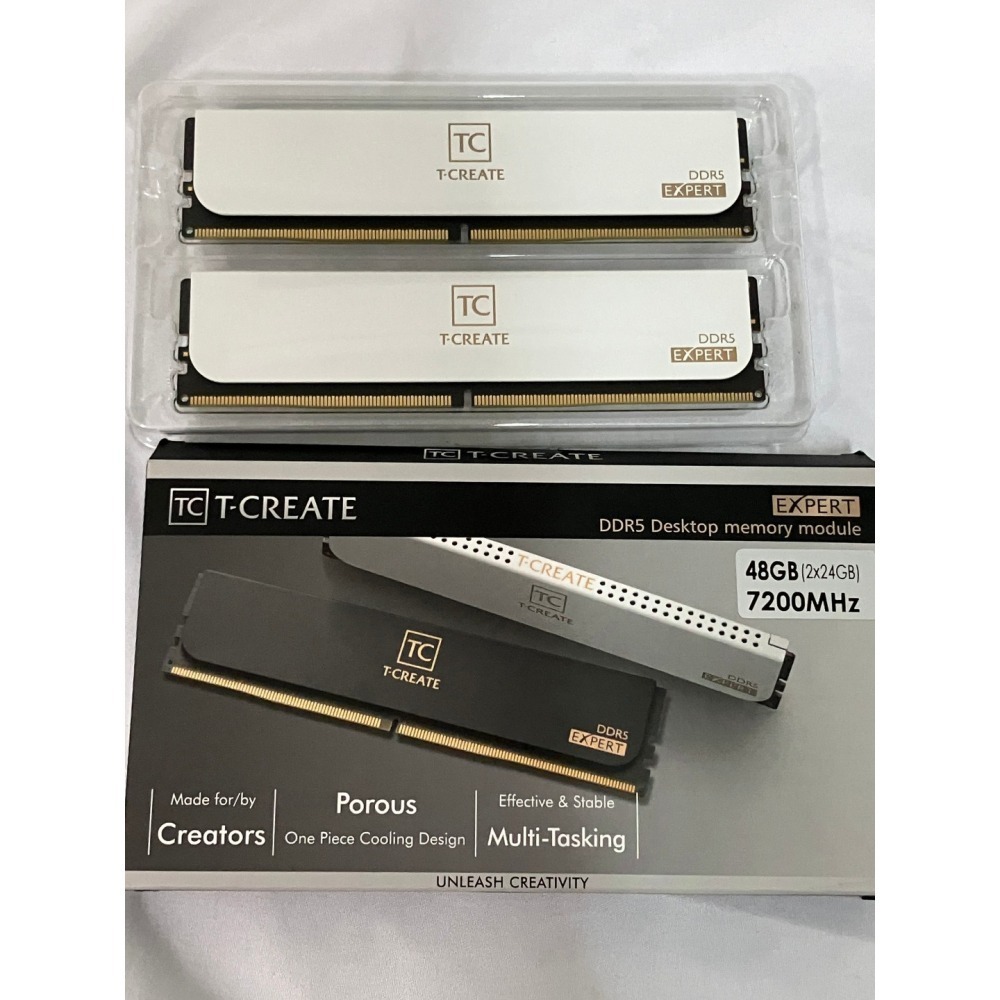 十銓 T-CREATE  EXPERT DDR5 7200 48G(24Gx2) CL34 白色 桌上型超頻記憶體-細節圖7