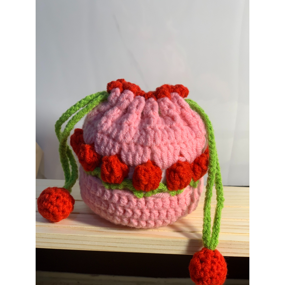 純手工編織毛線零錢包 化妝包 毛線 手工 客製化  耳機包-細節圖2