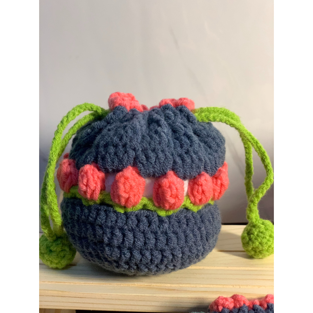 純手工編織毛線零錢包 化妝包 毛線 手工 客製化  耳機包-細節圖3