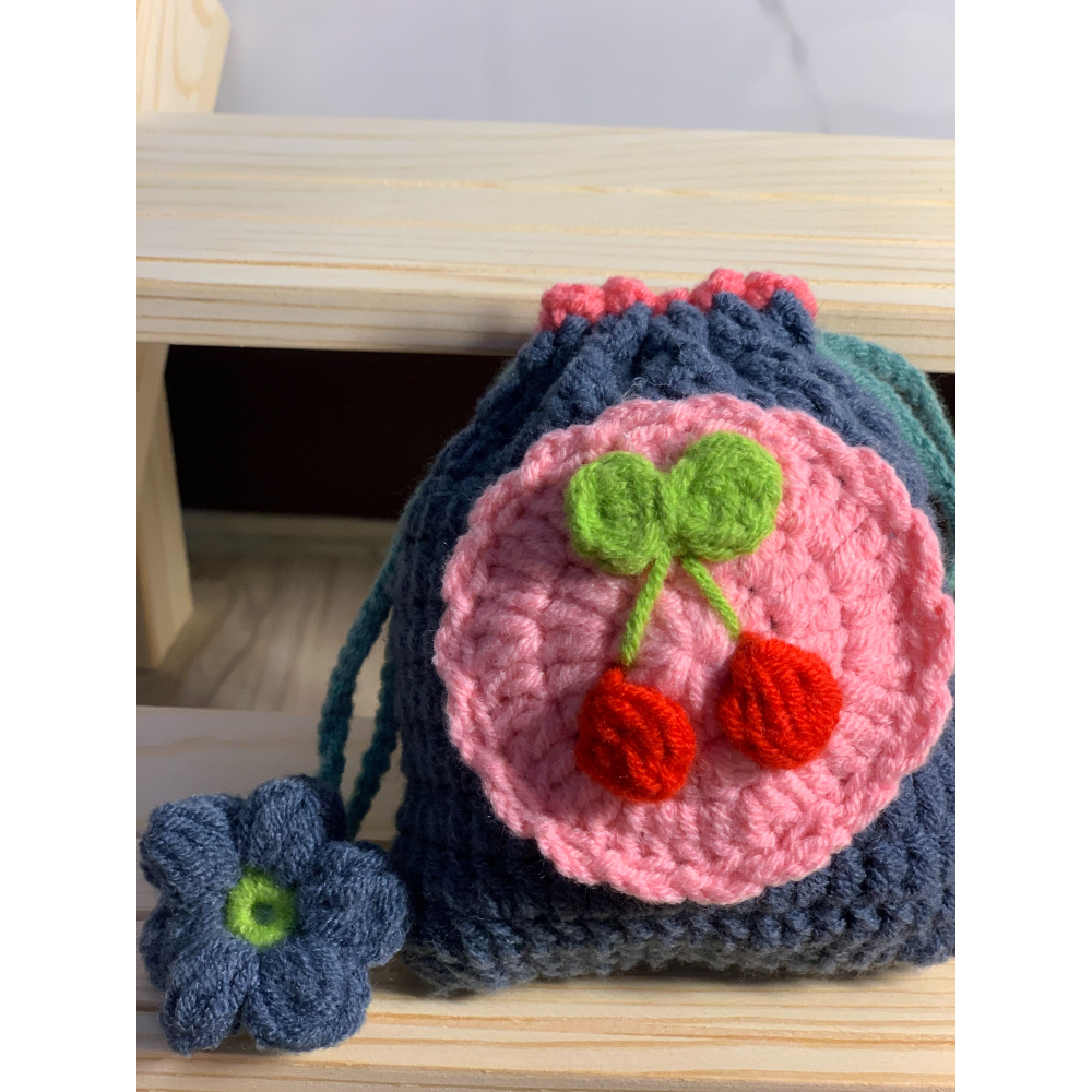 純手工編織毛線零錢包 化妝包 毛線 手工 客製化  耳機包-細節圖4