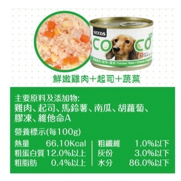#整箱#《惜時Seeds》CoCo Plus愛犬機能餐罐 / 狗罐頭-170克(共五款)-細節圖5