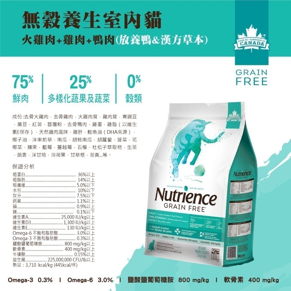 #短效特價#《紐崔斯Nutrience》無穀貓系列-2.5KG/5KG-細節圖7