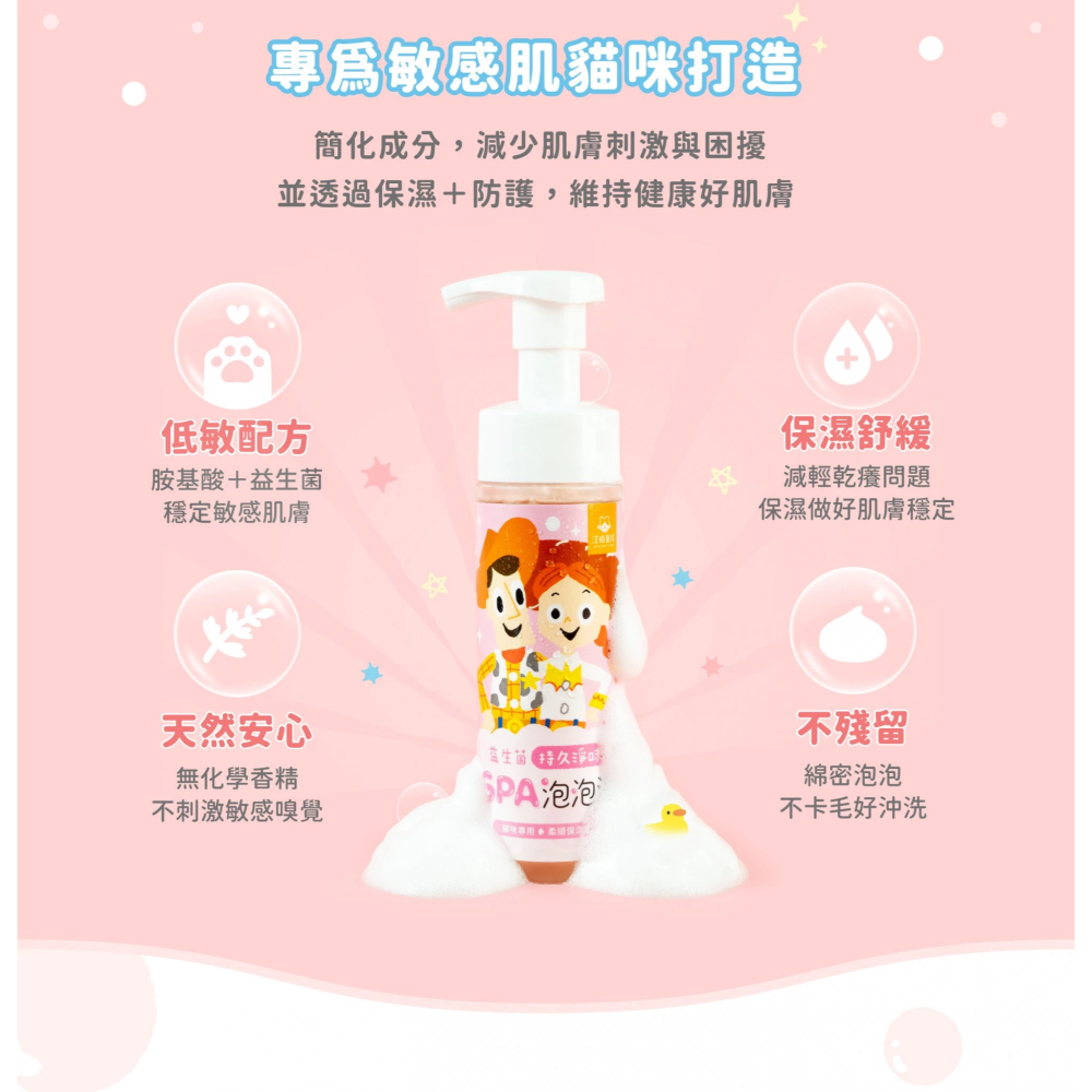 【汪喵星球】玩具總動員系列 貓咪沐浴乳 益生菌 SPA 泡泡浴-190ML-細節圖4