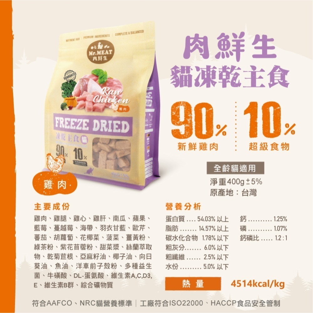 #短效特價#【Mr.MEAT 肉鮮生】貓狗凍乾主食餐-400g-細節圖10