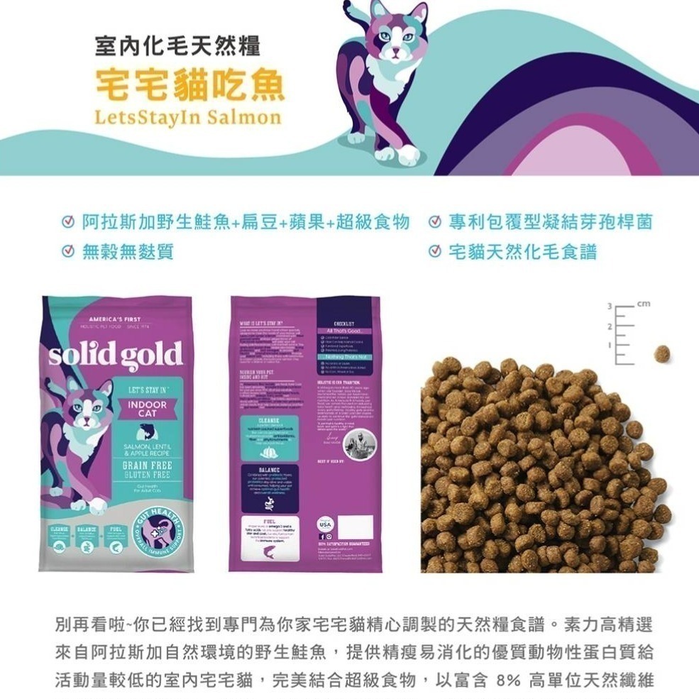 【SOLID GOLD速利高】無穀/天然貓糧12LB-多款 #素力高-細節圖5