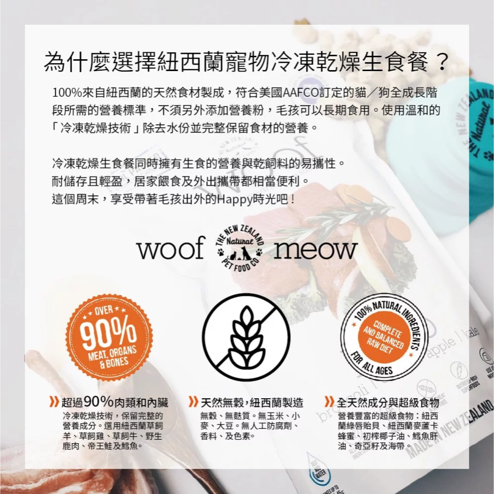 #預購#【NZ Natural 鮮開凍】 woof-狗狗冷凍乾燥生食餐 280g/1kg-細節圖5