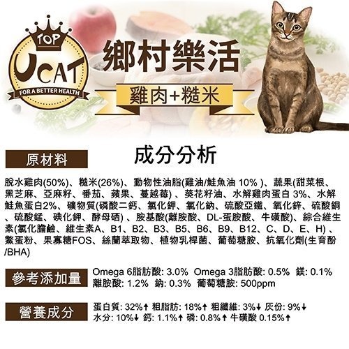 【UCAT 】全齡貓糧-腸胃呵護(雞肉+糙米) / 泌尿化毛(雞肉+蔓越莓)-7kg-細節圖6