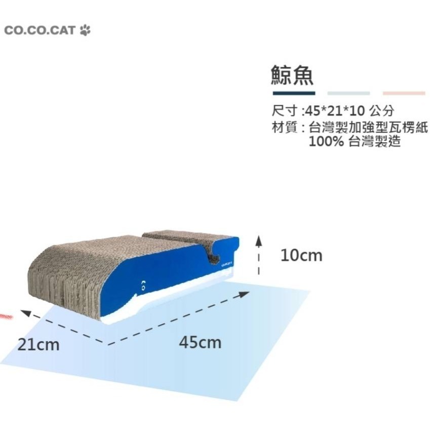 ▶可超取◀CO.CO.CAT酷酷貓-鯨魚貓抓板-細節圖2