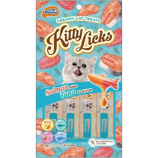 《Kitty Licks》 甜甜貓鮭魚系列肉泥-四口味 (15g*4入)-細節圖2