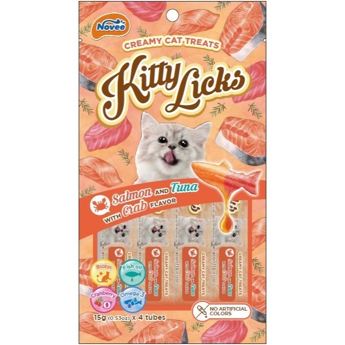 《Kitty Licks》 甜甜貓鮭魚系列肉泥-四口味 (15g*4入)-細節圖4