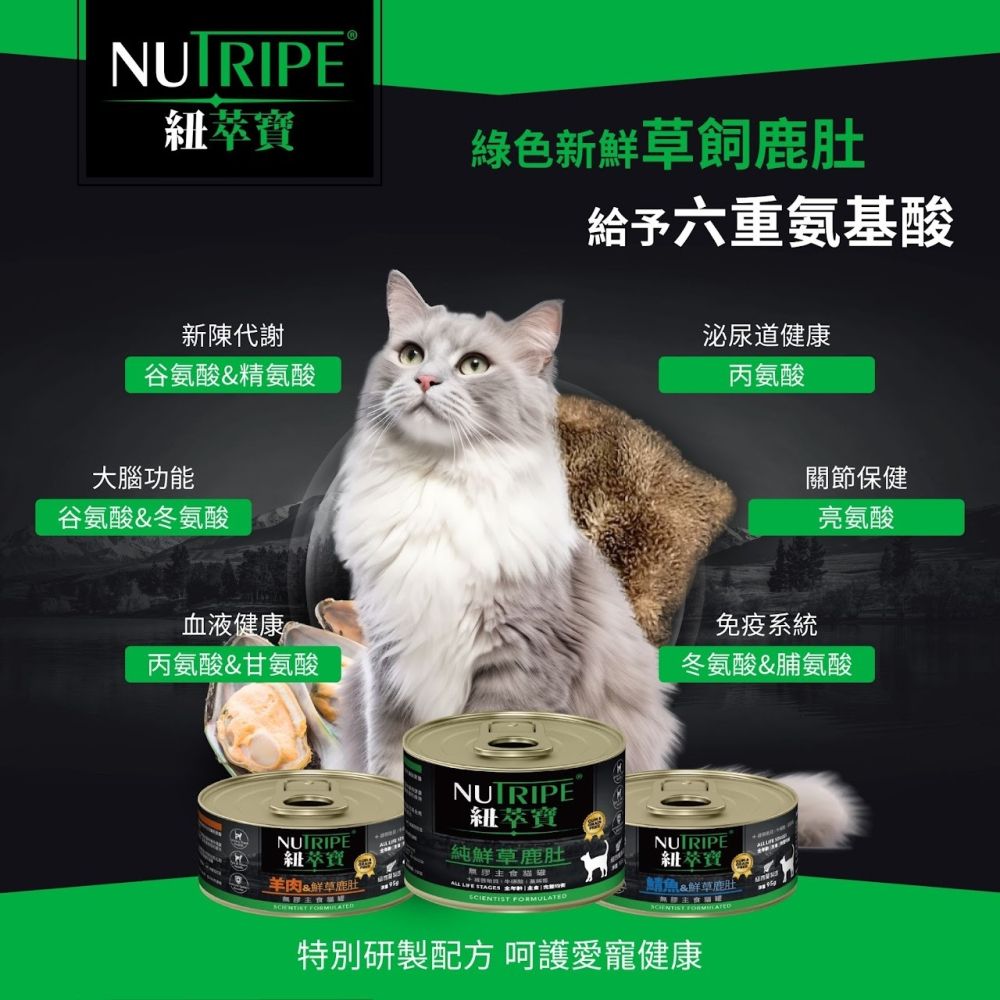 #現貨特價#《紐萃寶NUTRIPE》主食貓罐95g-牛肉&鮮草鹿肚95g-細節圖2