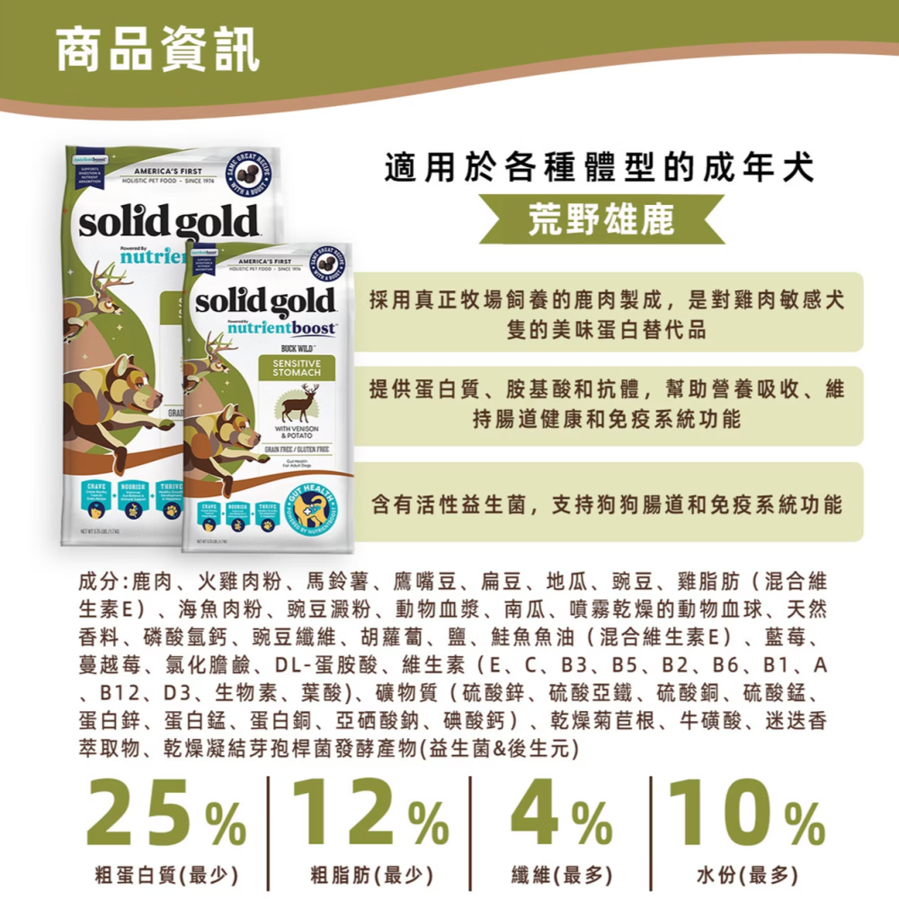 【SOLID GOLD素力高】血漿系列無穀狗糧 多款-1.7KG&4.99KG-細節圖7