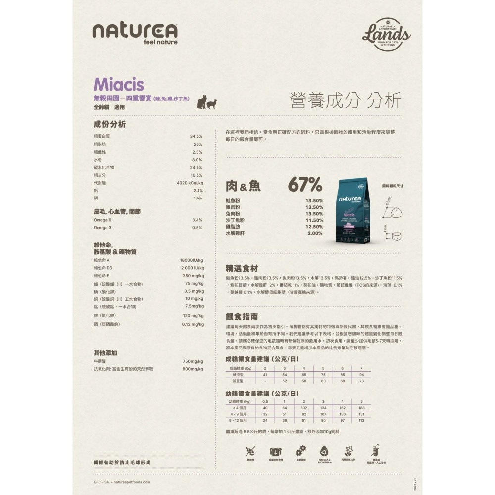 #短效特價#【Naturea拿多亞】無穀田園貓糧-全齡貓350G/1.6KG-細節圖8