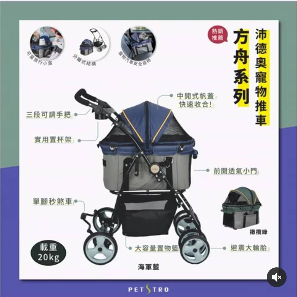 #出清特價#【沛德奧Petstro】415P方舟系列寵物推車 (耐重20kg)-細節圖2