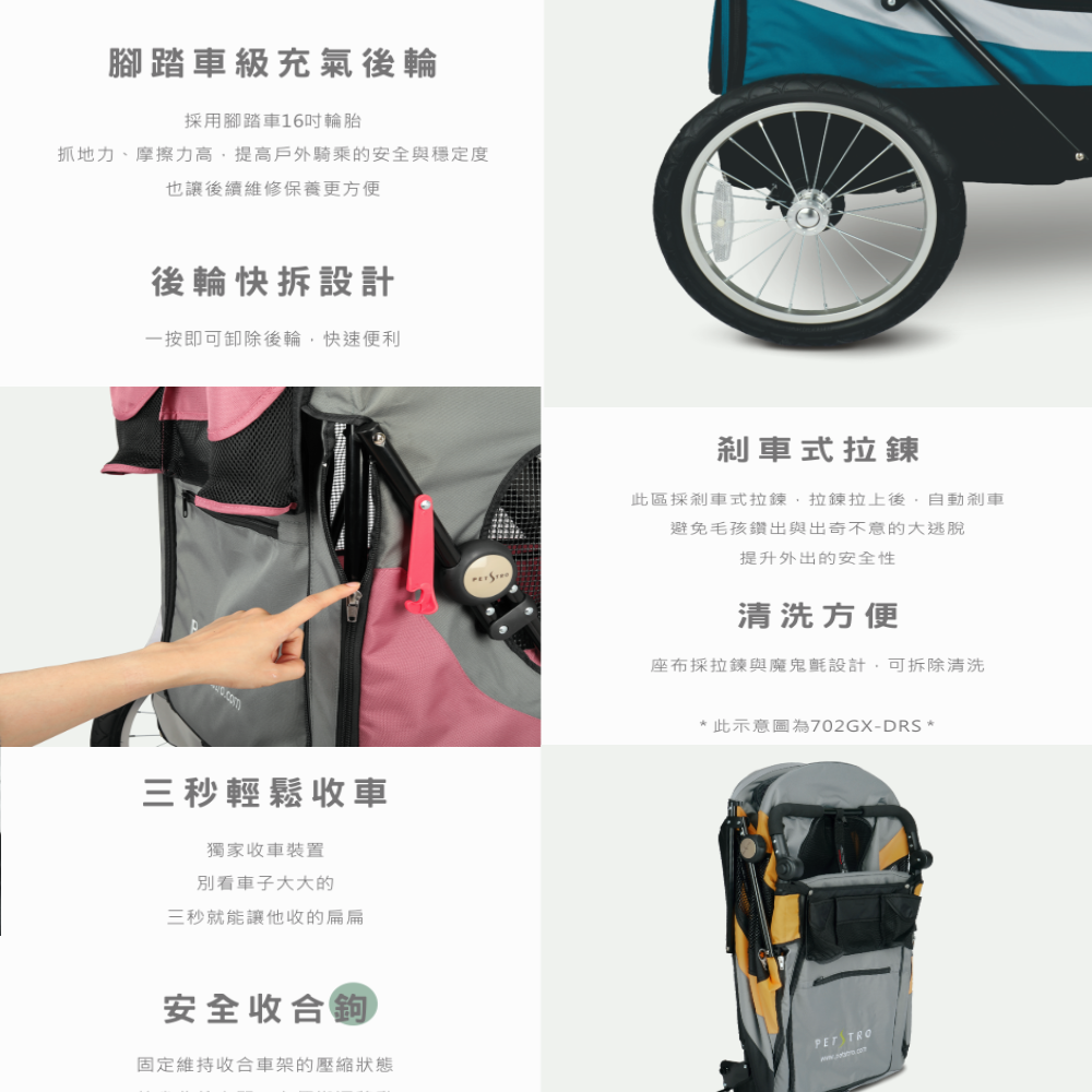#出清特價#【沛德奧Petstro】701GC天際系列三代-寵物推車(耐重45kg)-細節圖3