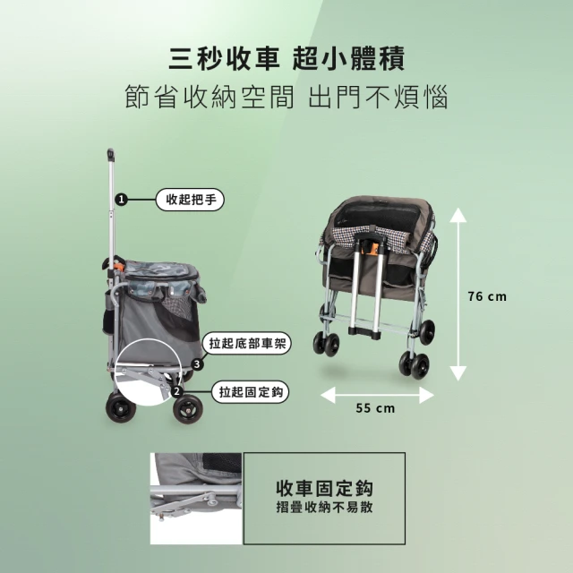★出清特價★Petstro沛德奧-215A輕旅行系列二代加大型寵物推車 (耐重15kg)-細節圖5