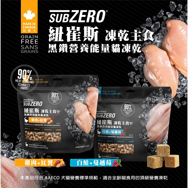 #短效特價#加拿大《紐崔斯Nutrience》黑鑽營養能量貓狗凍乾生食餐-113G-細節圖2