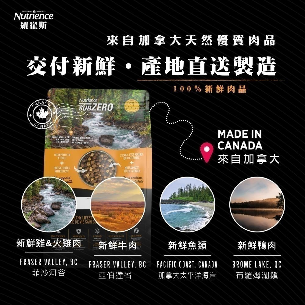 #短效特價#加拿大《紐崔斯Nutrience》頂級黑鑽無榖貓+凍乾糧多款1.8/2.27/4.5/5kg-細節圖7