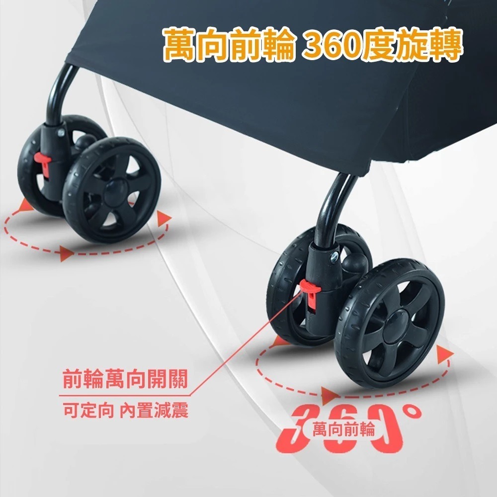 #宅配免運#寵喵樂 BND-可折摺疊寵物推車(黑色/灰色)-細節圖8