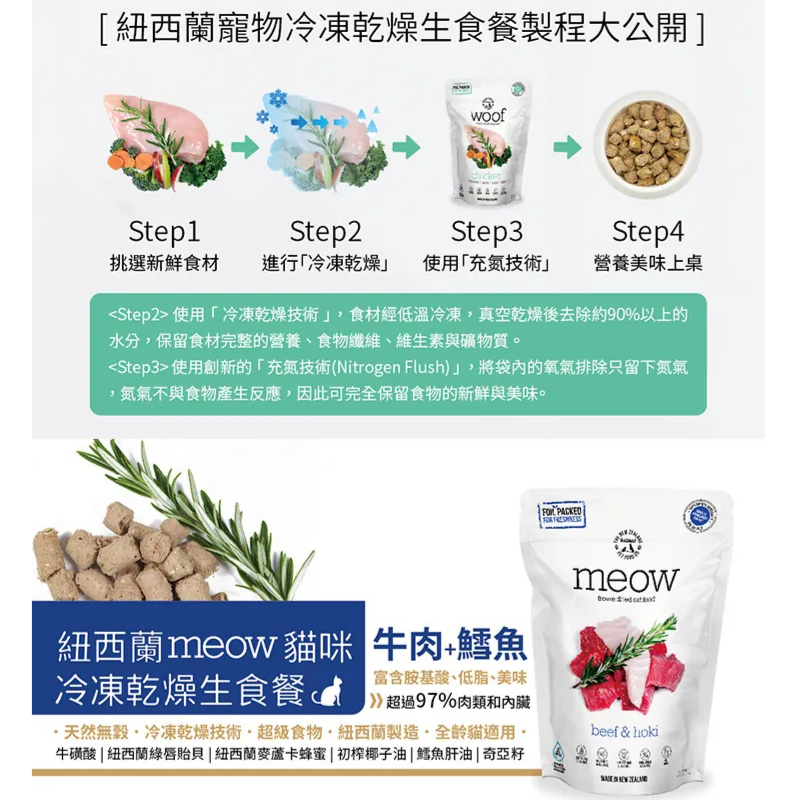 #短效特價#《NZ Natural 鮮開凍》meow-貓咪冷凍乾燥生食/主食餐-細節圖3