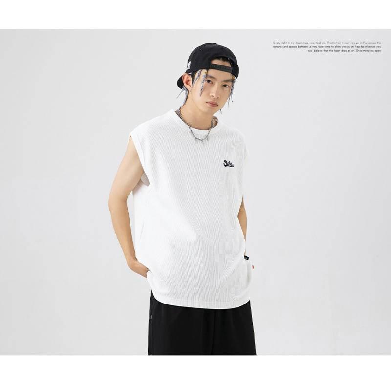 🐴 日系 華夫格 ins 情侶裝 馬甲背心 寬鬆背心 學院風 無袖背心 穿搭必備單品 透氣舒適 男女皆宜-細節圖7