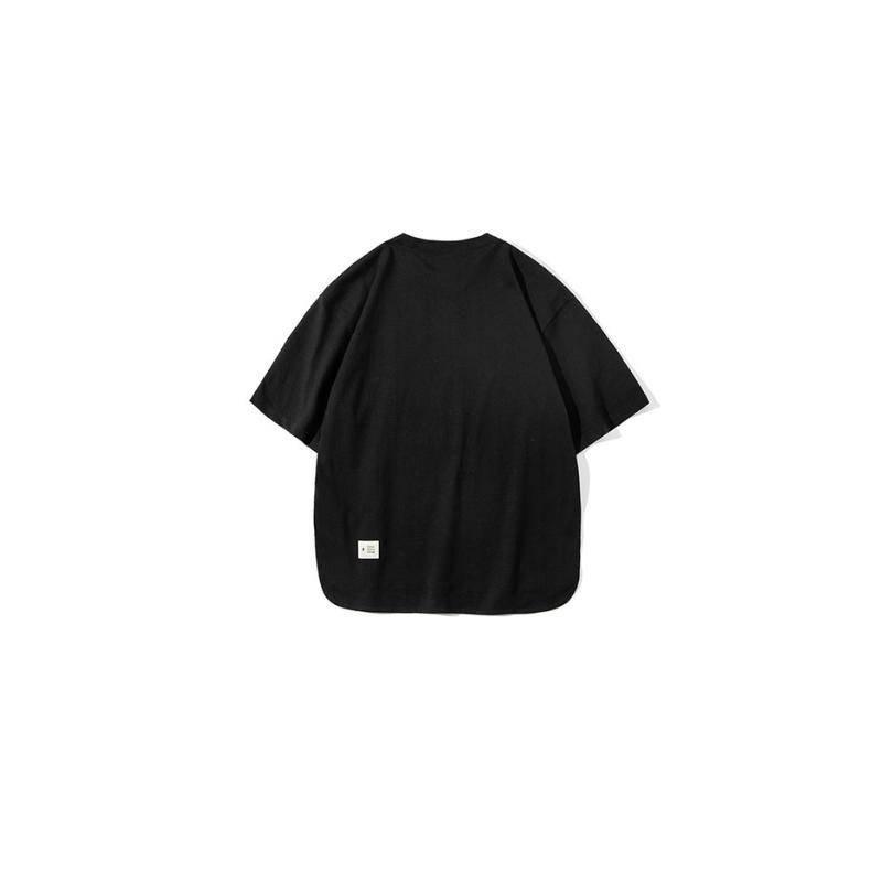 日系重磅素T 高磅數 寬鬆下擺 圓弧下擺 日系街頭 落肩 彈性 穿搭 素面 五分袖 男女適宜-細節圖4