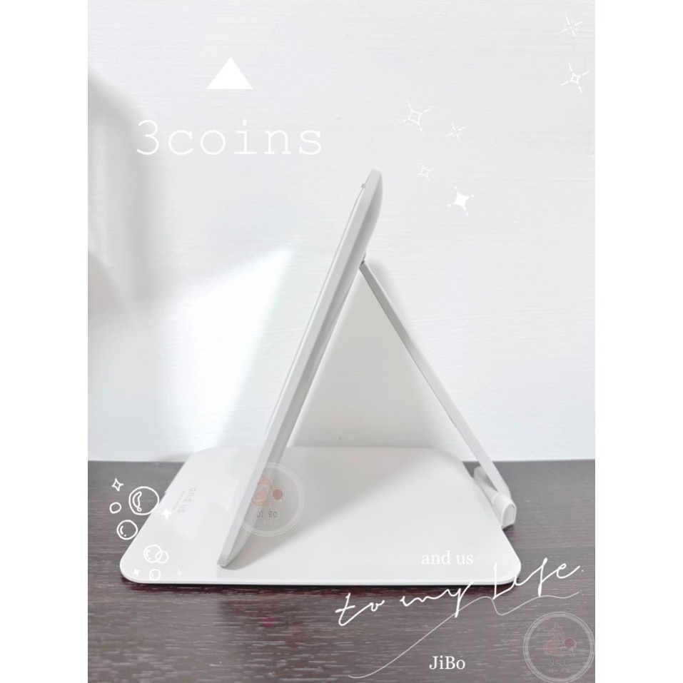 【JiBo吉寶日本代購】現貨 3coins 薄型 摺疊LED化妝鏡 旅遊旅行 折疊鏡-細節圖5