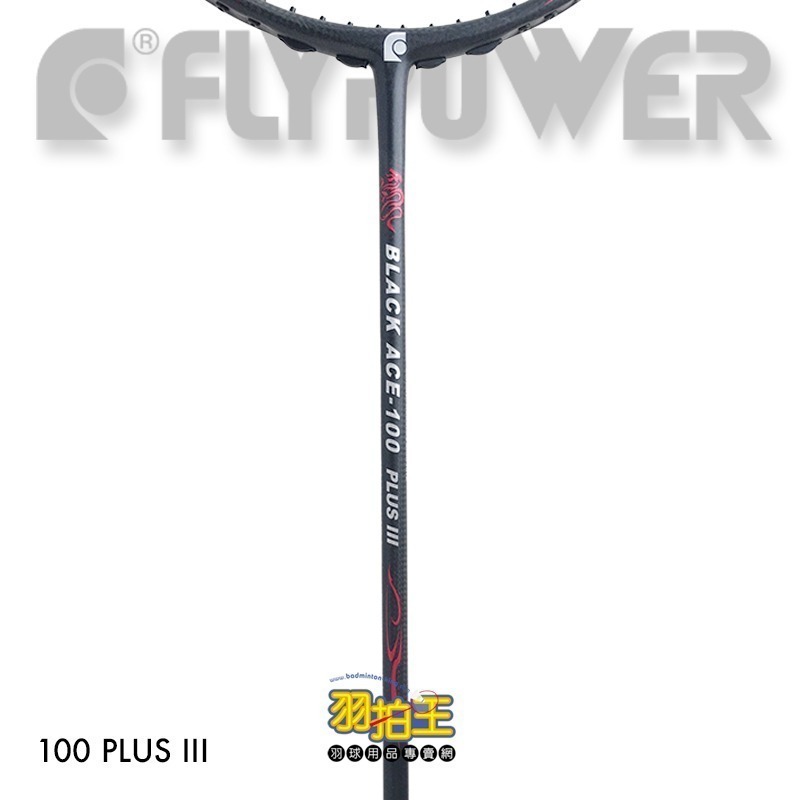 【羽拍王】FLYPOWER BLACK ACE-100 PLUS III 羽球拍 限定版(紅銀箔色)-細節圖2