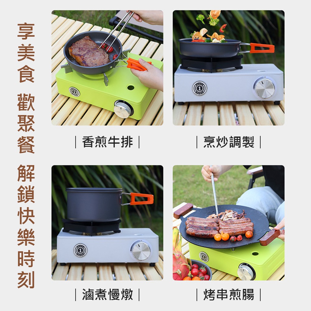 【卡式爐】一體式 戶外 卡式爐 便攜防風 大火燃氣爐 聚會露營爐具 一爐多用 贈手提箱-細節圖6
