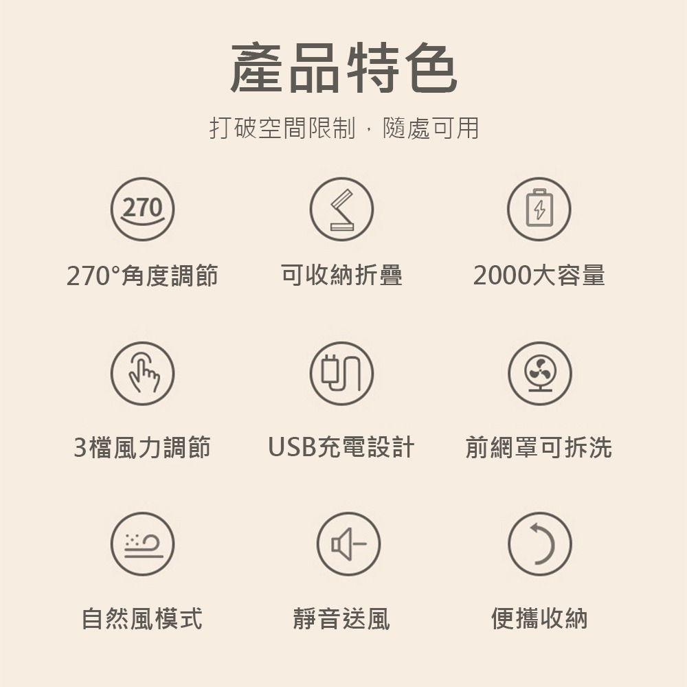 【桌面風扇】伸縮摺疊桌面小風扇 便攜式小風扇 伸縮台扇 USB摺疊風扇-細節圖8