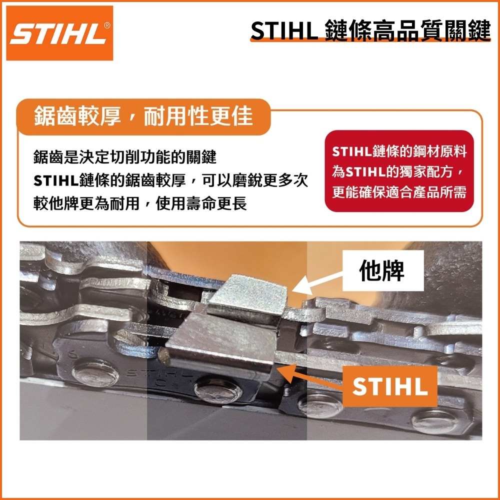 【德國 STIHL】 3652-1.6mm 3/8 MS382用 原廠鏈條 鏈鋸鏈條 鍊條 瑞士製-細節圖6