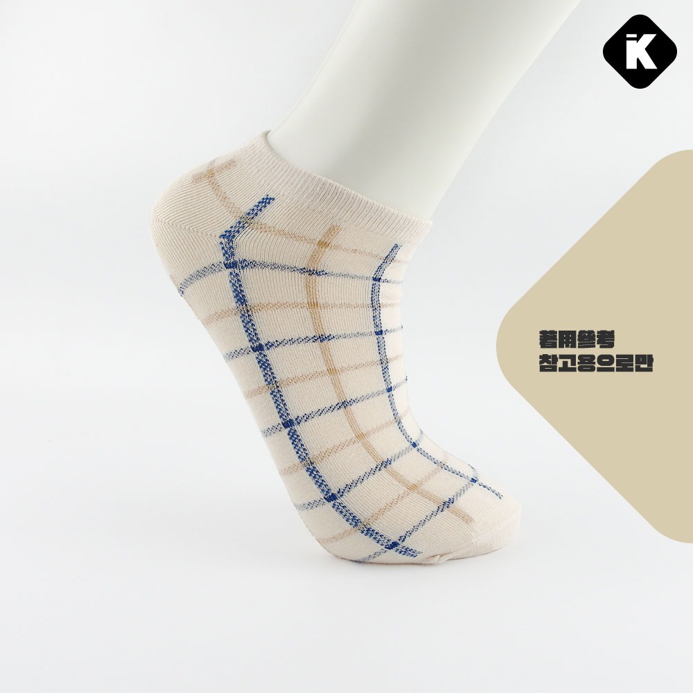 韓國襪子 方格短襪 男襪-細節圖2
