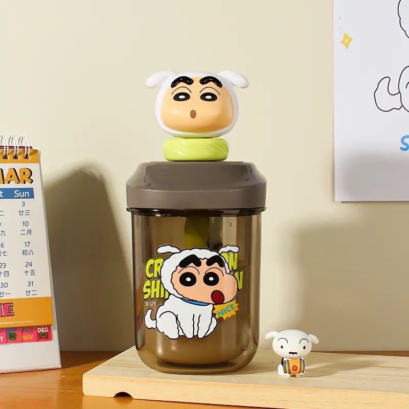 夏季新款水杯學生蠟筆小新攪拌吸管杯子-細節圖4