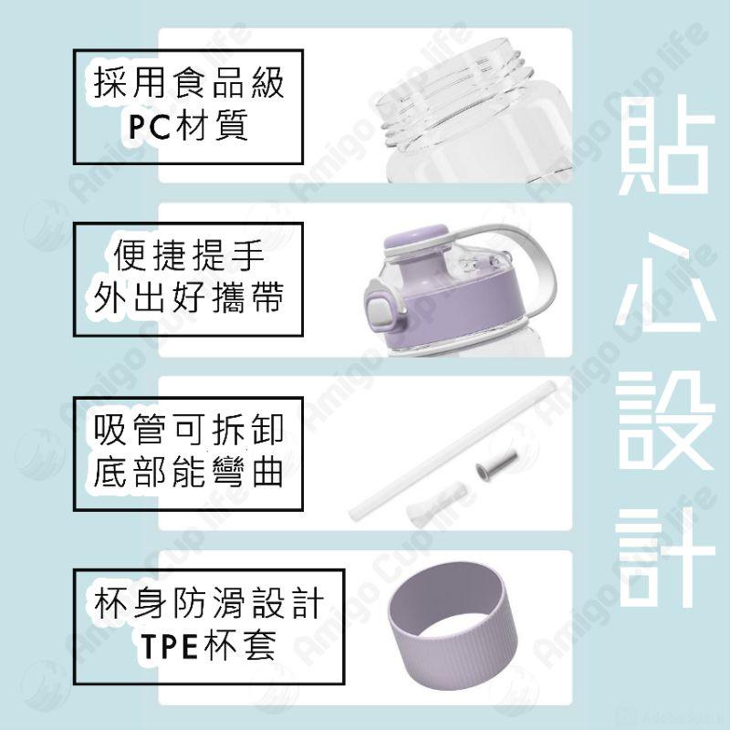 【台灣現貨】大容量 珍奶吸管水壺杯 大容量吸管水杯 珍珠奶茶杯 學生水杯 外帶手搖杯 粗吸管水壺 環保飲料杯 便攜式水杯-細節圖3