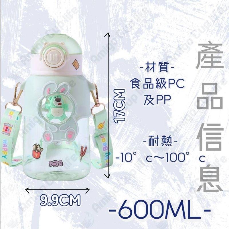 【台灣現貨秒發】草莓熊立體水壺 兒童吸管水壺 卡通造型水壺 熊熊水壺 熊造型水壺 兒童水壺 運動水壺 便攜水壺 防漏水壺-細節圖3