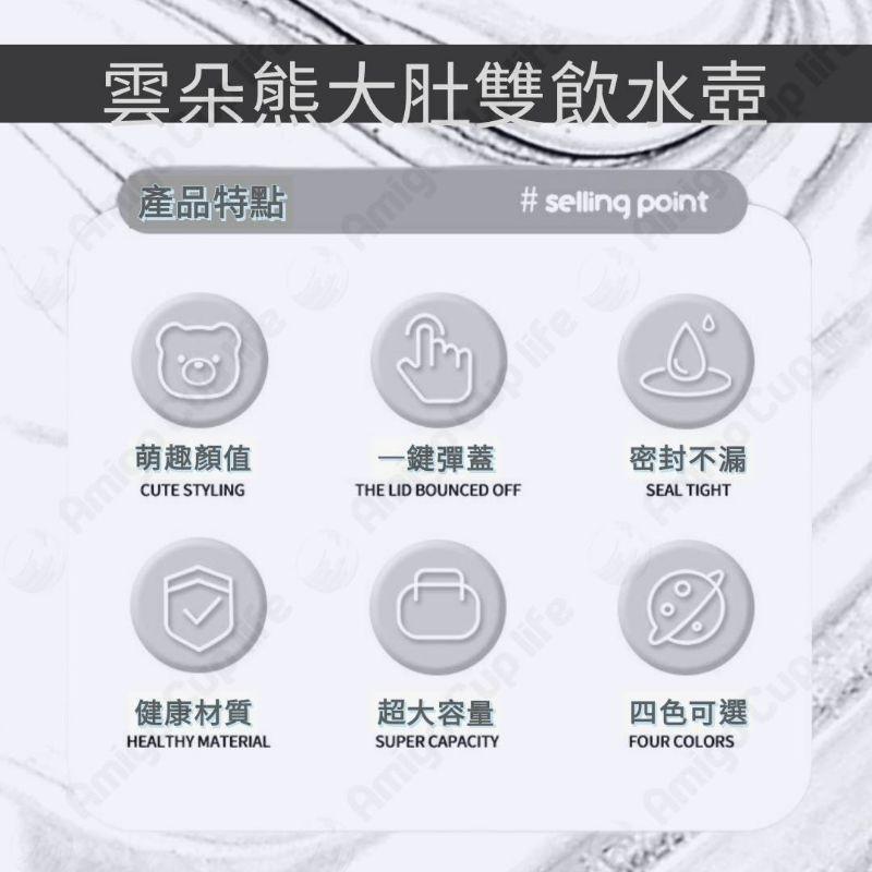 【台灣現貨秒發】雲朵熊立體水壺 兒童吸管水壺 小茶日記水杯 熊熊水壺 熊造型水壺 兒童水壺 運動水壺 便攜水壺 防漏水壺-細節圖5