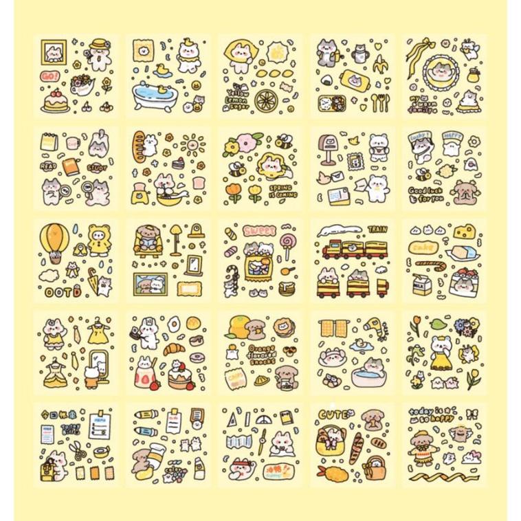 【台灣現貨】防水貼 萌萌兔貼紙 手帳貼紙 水杯貼紙 防水貼紙 筆記本貼紙 手機貼紙 文具貼紙 韓風貼紙 韓版手帳風貼紙-細節圖5