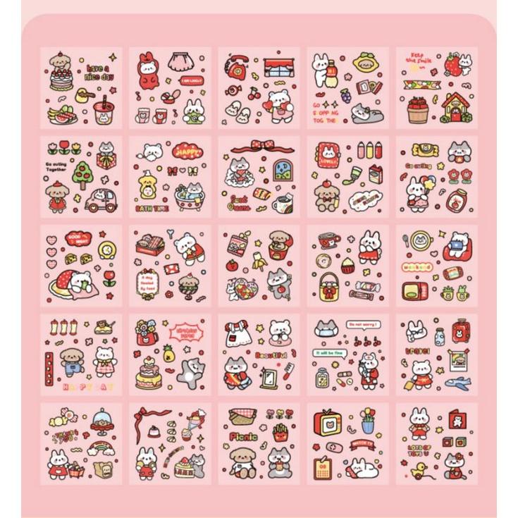 【台灣現貨】防水貼 萌萌兔貼紙 手帳貼紙 水杯貼紙 防水貼紙 筆記本貼紙 手機貼紙 文具貼紙 韓風貼紙 韓版手帳風貼紙-細節圖6