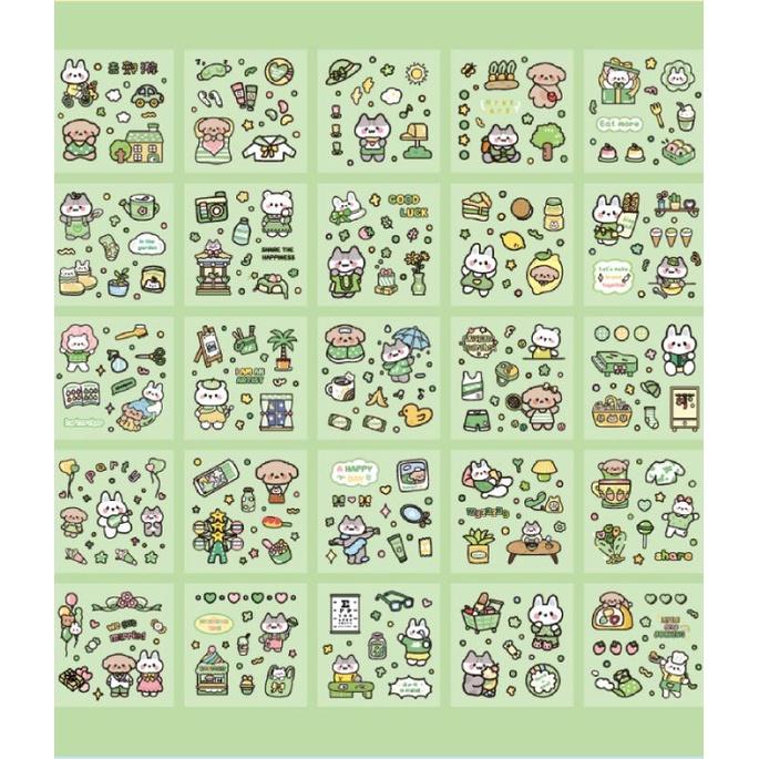 【台灣現貨】防水貼 萌萌兔貼紙 手帳貼紙 水杯貼紙 防水貼紙 筆記本貼紙 手機貼紙 文具貼紙 韓風貼紙 韓版手帳風貼紙-細節圖7