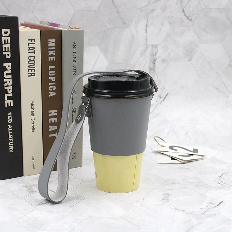 【台灣現貨秒發】皮革杯套 PU皮杯套 外帶杯套 韓系杯套 咖啡杯套 手提杯套 水杯套 水壺套  網美杯套 多功能杯套-細節圖5