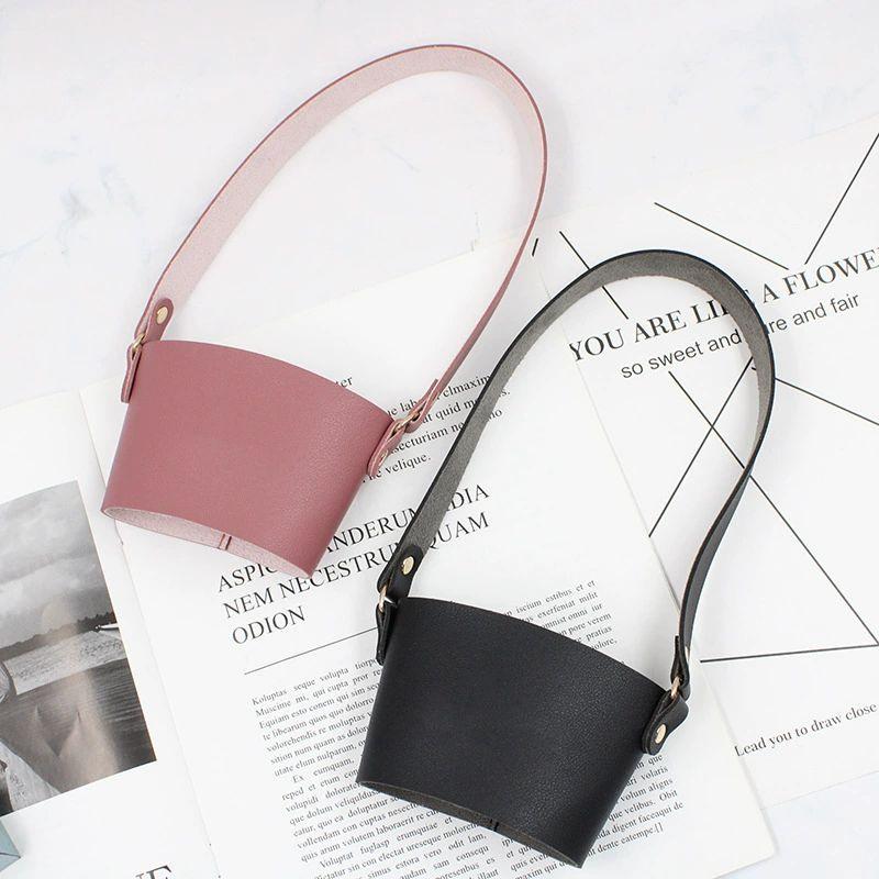 【台灣現貨秒發】皮革杯套 PU皮杯套 外帶杯套 韓系杯套 咖啡杯套 手提杯套 水杯套 水壺套  網美杯套 多功能杯套-細節圖8