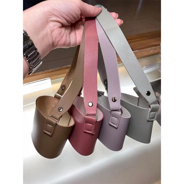 【台灣現貨秒發】皮革杯套 PU皮杯套 外帶杯套 韓系杯套 咖啡杯套 手提杯套 水杯套 水壺套  網美杯套 多功能杯套-細節圖9